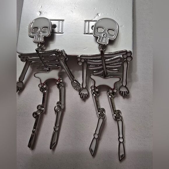 Sugarfix by Baublebar Drop Dead Hottie Halloween Skeleton Glow In Dark Earrings - Picture 2 of 4